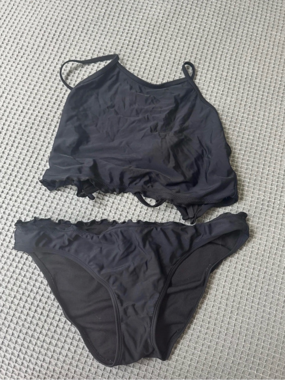 Black High-Neck Tank Bikini Set - Women Swim